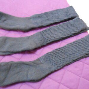 Women's  New "Luxury Divas" black cotton, heavy knit super slouch socks